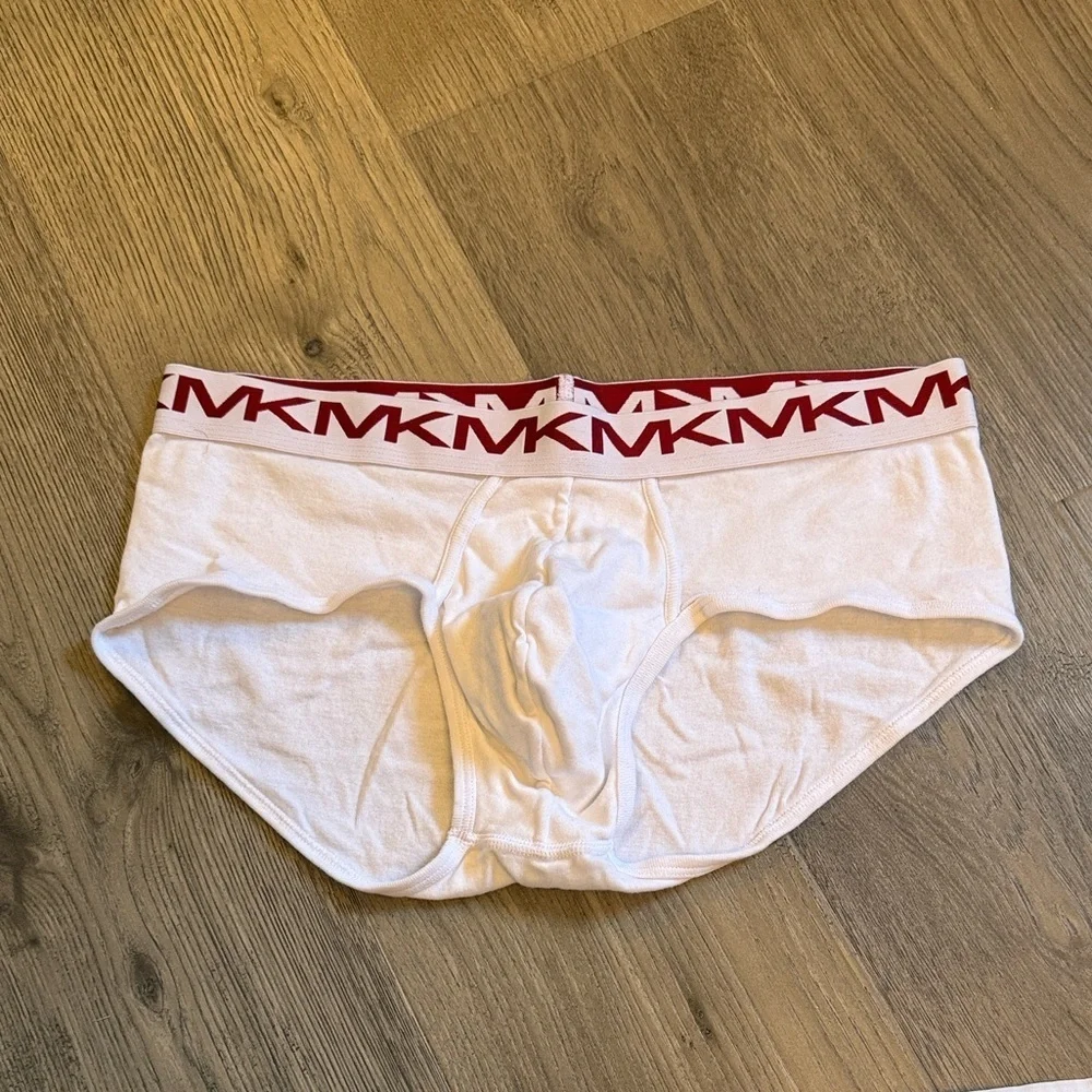 Michael Kors Red and White Logo Briefs